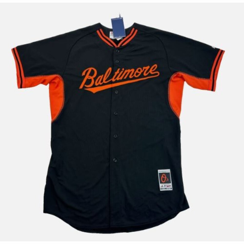 Majestic Made in USA MLB Baltimore Orioles Baseball Jersey Men's Size 44 Black